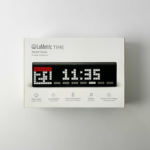 LaMetric Time Wi-Fi Clock for Smart Home, LM 37X8, Black