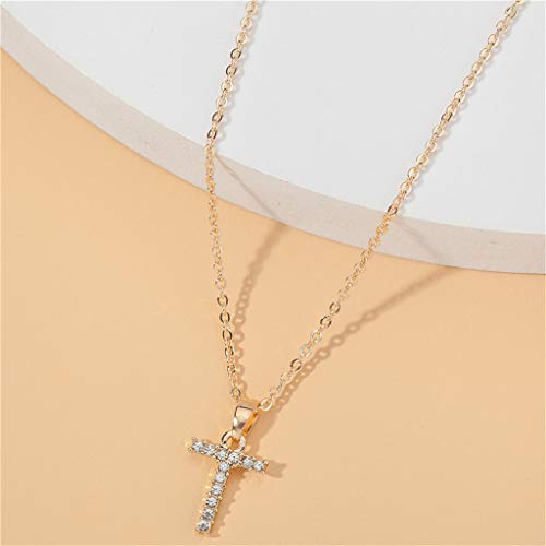 Janly Clearance Sale Womens Necklaces & Pendants, 26 Letter Necklace Gold Necklace Female DIY Pendant With Diamond Clavicle Chain, Jewelry & Watches for Christmas Valentine's Day (T)