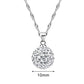 Beautiful 925 Womens Crystal solid Silver Disco Ball Friendship NECKLACE AND STUD EARRING SET 10mm