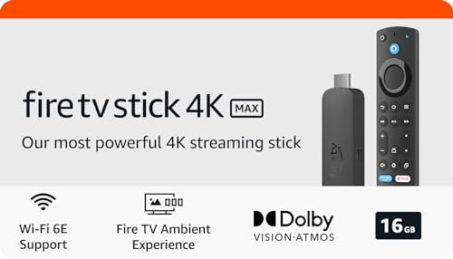 Amazon Fire TV Stick 4K Max streaming device (Newest gen) | supports Wi-Fi 6E, Ambient Experience