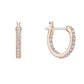 Swarovski Symbolic hoop earrings, Star, White, Rose gold-tone plated