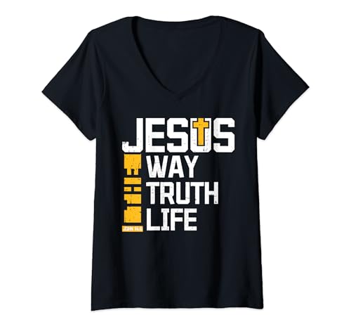 Womens Religious Christian Bible Quotes Biblical Gospel V-Neck T-Shirt