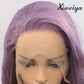 xiweiya Purple Wigs Long Straight Synthetic Lace Front Wigs Handmade Realistic Looking Wig Ash Lavender Side Part Glueless Wig Heat Resistant Hair Replacement Wigs Cosplay Costume Daily Wigs 24Inch