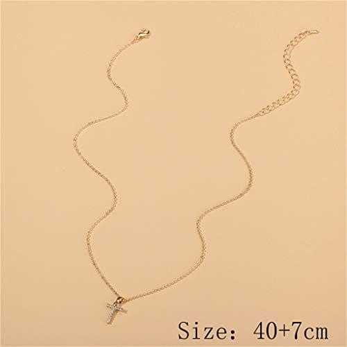 Janly Clearance Sale Womens Necklaces & Pendants, 26 Letter Necklace Gold Necklace Female DIY Pendant With Diamond Clavicle Chain, Jewelry & Watches for Christmas Valentine's Day (T)