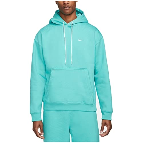 Nike Sportswear Solo Swoosh Men's Fleece Pullover Hoodie, Washed Teal/White, L