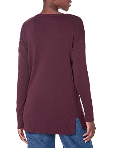 Amazon Essentials Women's Lightweight Long-Sleeved Scoop Neck Tunic Jumper (Available in Plus Size), Burgundy, XS