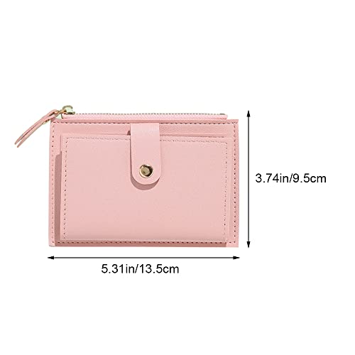 DOUBLEOFJIA Wallet Leather Purse Zip Coins Pocket for Woman Girl Cash Change Credit Card