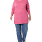 Amazon Essentials Women's Lightweight Long-Sleeved Scoop Neck Tunic Jumper (Available in Plus Size), Pink Heather, L