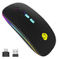 Bluetooth Wireless Mouse with Type-C Receiver Rechargeable 2.4G USB Portable Mobile Optical Office Bluetooth Mice Backlight Mouse, 3 Ddjustable DPI for iPad,Notebook,PC,Laptop,Computer and Windows