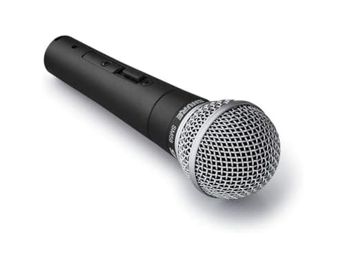 Shure SM58S Cardioid Dynamic Vocal Microphone with On/Off Switch, Pneumatic Shock Mount, Spherical Mesh Grille with Built-in Pop Filter, A25D Mic Clip, Storage Bag, 3-pin XLR Connector