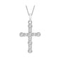 Tuscany Silver Women's Sterling Silver Fancy White Cubic Zirconia Cross Pendant on Curb Chain of 46cm/18"