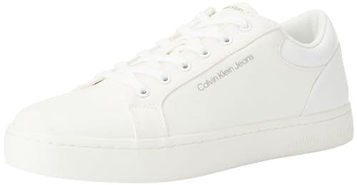 Calvin Klein Jeans Men's Classic Cupsole Low LTH in DC YM0YM00976 Sneaker, White (Triple White), 9 UK