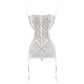 WKAYsIV Bodystocking-Rhinestone-Underwear-Nightwear-Nightgown Women Lingerie Fishnet Set Chemise + Sleeves Mini Dress Mesh Sleepwear Size UK 4-20 Sexy Lingerie Set Plus Size M 0.99 White