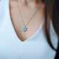 Snowflake Pendant Necklace Plated Silver Crystal Rhinestones Pendant Necklace for Women Girl