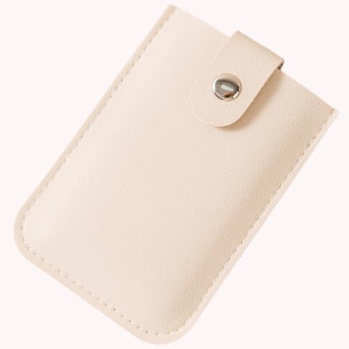 ASIEIT Wallet Multi-Card Slots Organizer Ultra-Thin Card Holder with Press Button PU Leather for Money Cards (White)