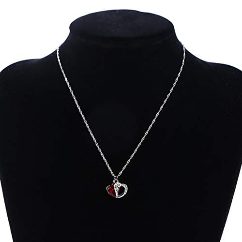 HshDUti Necklaces for Women Cubic Zirconia Love Heart Pendant Necklace Jewellery Gifts for Mum Her Wife Girlfriend Anniversary Birthday Mothers Day Christmas Valentines Gifts Red