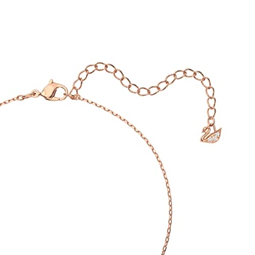 Swarovski Stone necklace, Circle, White, Rose gold-tone plated