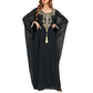 IBTOM CASTLE Muslim Abaya for Women Long Batwing Sleeved Dresses Dubai Modest Floral Embroidery Kaftan Dress Turkey Maxi Prayer Dress Caftan Robe Dresses Black One Size