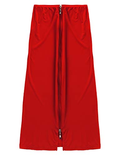 ranrann Women's See Through One Piece Bodycon Mini Tube Dress Nightclub Teddy Lingerie Dresses Red Zipper One Size