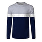 Mens Long Sleeve T Shirt Long Sleeve Polo Shirts Mens Deals Mens Fashion Casual Sports Striped Stitching Digital Printing Round Neck T Shirt Long Sleeve Top Short Sleeve Plus Size Shirt (1-Navy, XXL)