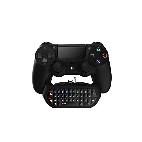 Wireless Chatpad with Audio Headset Jack for Playstation 4 PS4 Controllers - Black