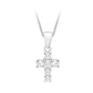 Tuscany Silver Women's Sterling Silver White Cubic Zirconia Small Cross Pendant on Curb Chain of 46cm/18"