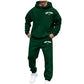 Men Striped Short Set Long Sleeve Causal Full Zip Running Sports Sweatsuit for Men 2 Piece Outfits Big and Tall Sweatsuits for Men Casual Shirt und Pants mit Drawstring Dark Green