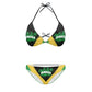 GLUDEAR Women's Sexy Two Piece Jamaican Flag Bikini Straps Cute Swimsuit Triangle Thong Bottom Bathing,Jamaica Island,XS