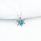 Snowflake Pendant Necklace Plated Silver Crystal Rhinestones Pendant Necklace for Women Girl