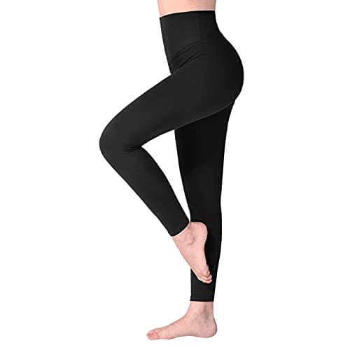 SINOPHANT High Waisted Leggings for Women, Buttery Soft Elastic Opaque Tummy Control Leggings, Plus Size Workout Gym Yoga(Black1,S-M)