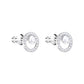 Swarovski Creativity stud earrings, Circle, White, Rhodium plated