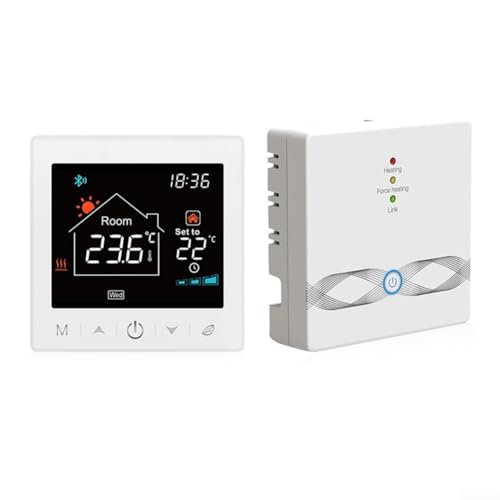 Easily Adjustable Smart Floor Heating Thermostat with Voice Functionality and RF Tech Support (Black)