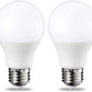 Amazon Basics LED E27 Edison Screw Bulb, 8.5 W (Equivalent to 60W), CRI80, Warm White, Dimmable - Pack of 2