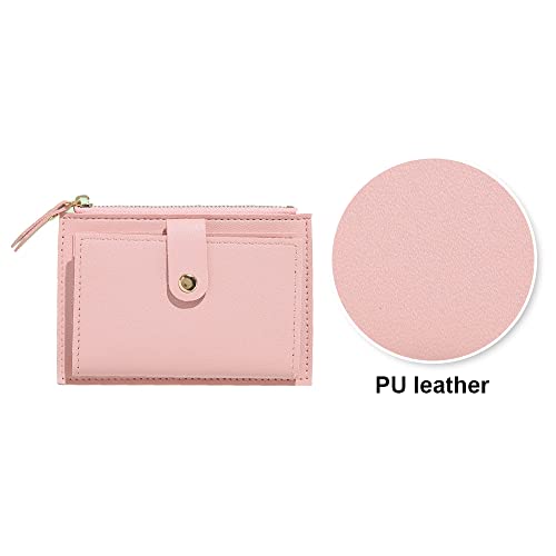 DOUBLEOFJIA Wallet Leather Purse Zip Coins Pocket for Woman Girl Cash Change Credit Card