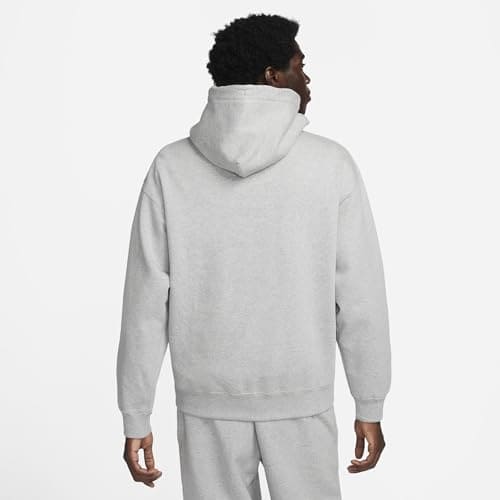 Nike DX1355-063 Solo Swoosh Sweatshirt Men's DK GREY HEATHER/WHITE Size L