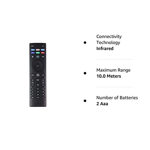 Vizio Remote (XRT140) with Vudu/Netflix/Prime/Disney/Hulu/Redbox Keys - Black