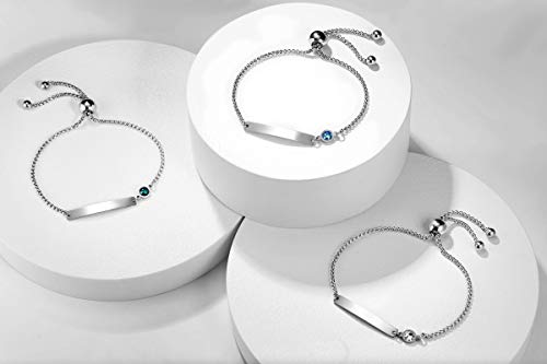 TMT® Personalised Birthstone Bracelets Gift for Birthday Friendship Mum Auntie Sister 18th 21th 30th 40th 50th 60th 16th 13th Her Women Girl Best Friend