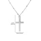 ALLY-MAGIC Tiny Cross Pendant Necklace, Silver & Gold Simple Cross Necklaces Beaded Necklaces for Birthday Memorial Christmas Thanksgiving Day Fashion Jewelry Y4-SZJXL(Silver)