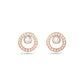 Swarovski Creativity stud earrings, Circle, White, Rose gold-tone plated