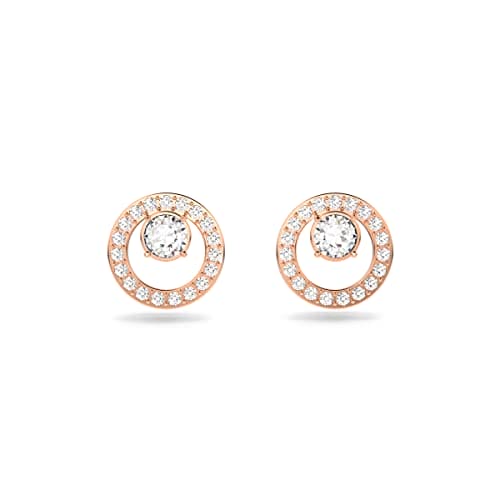 Swarovski Creativity stud earrings, Circle, White, Rose gold-tone plated