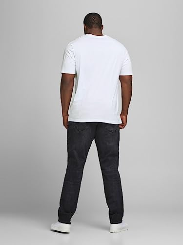 JACK & JONES Men's T-Shirt, King Size Short Sleeve Crew Neck Cotton Tee - Big & Tall Premium Quality Designer Top for Men - Comfort Fit (L-6XL) White