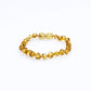 Baby J's - Honey Coloured Bracelet/Anklet - Premium Amber Bracelet - Handcrafted with 100% Baltic Amber - Fitted with a Safety Screw Clasp - Knotted to Prevent Scattering - 12cm