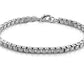 TreasureBay Womens 3.5mm Solid 925 Silver Box Chain Bracelet (17.5)