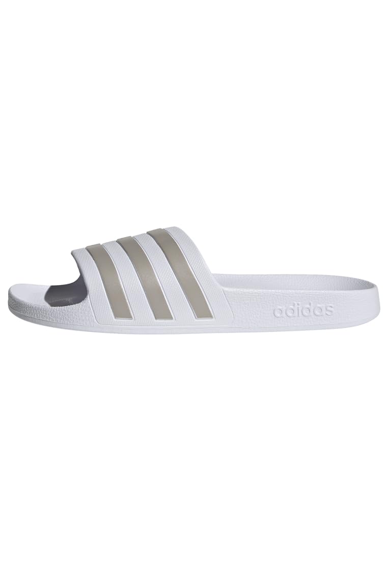 adidas Unisex Adilette Aqua Slides, Ftwr White/Platin Met./Ftwr White, 8 UK