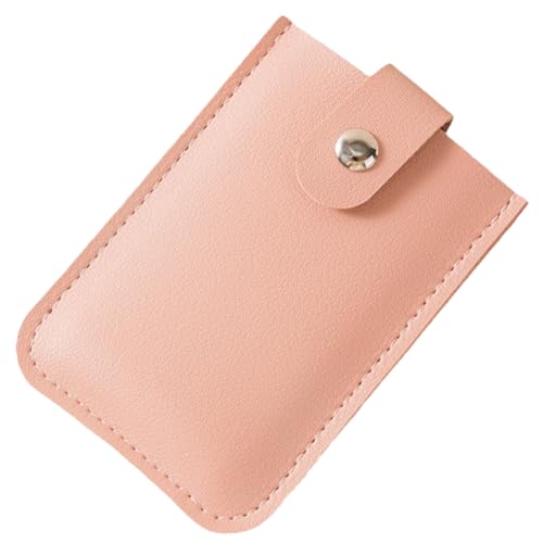 ASIEIT Wallet Multi-Card Slots Pull Out Card Holder Ultra-Thin Card Holder with Press Button Minimalist for Money Cards (Pink)