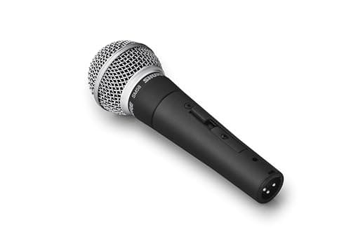 Shure SM58S Cardioid Dynamic Vocal Microphone with On/Off Switch, Pneumatic Shock Mount, Spherical Mesh Grille with Built-in Pop Filter, A25D Mic Clip, Storage Bag, 3-pin XLR Connector