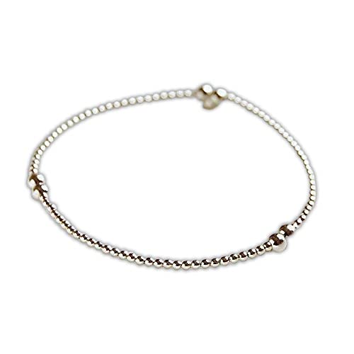 Silver Color Stretchable Beads Bracelet