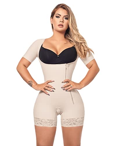 Forma Tu Cuerpo, Faja Colombiana, Short Bodysuit Arms control, Shapewear & Butt Lifter-S