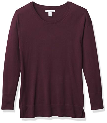 Amazon Essentials Women's Lightweight Long-Sleeved Scoop Neck Tunic Jumper (Available in Plus Size), Burgundy, XS