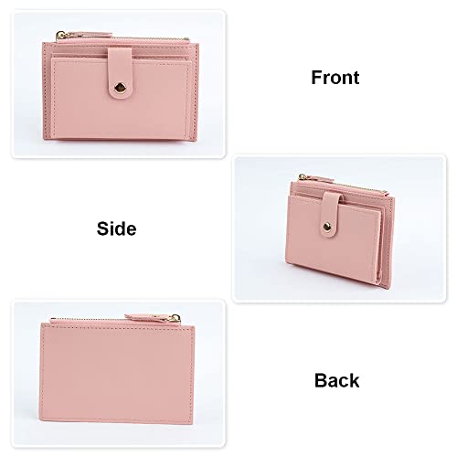 DOUBLEOFJIA Wallet Leather Purse Zip Coins Pocket for Woman Girl Cash Change Credit Card